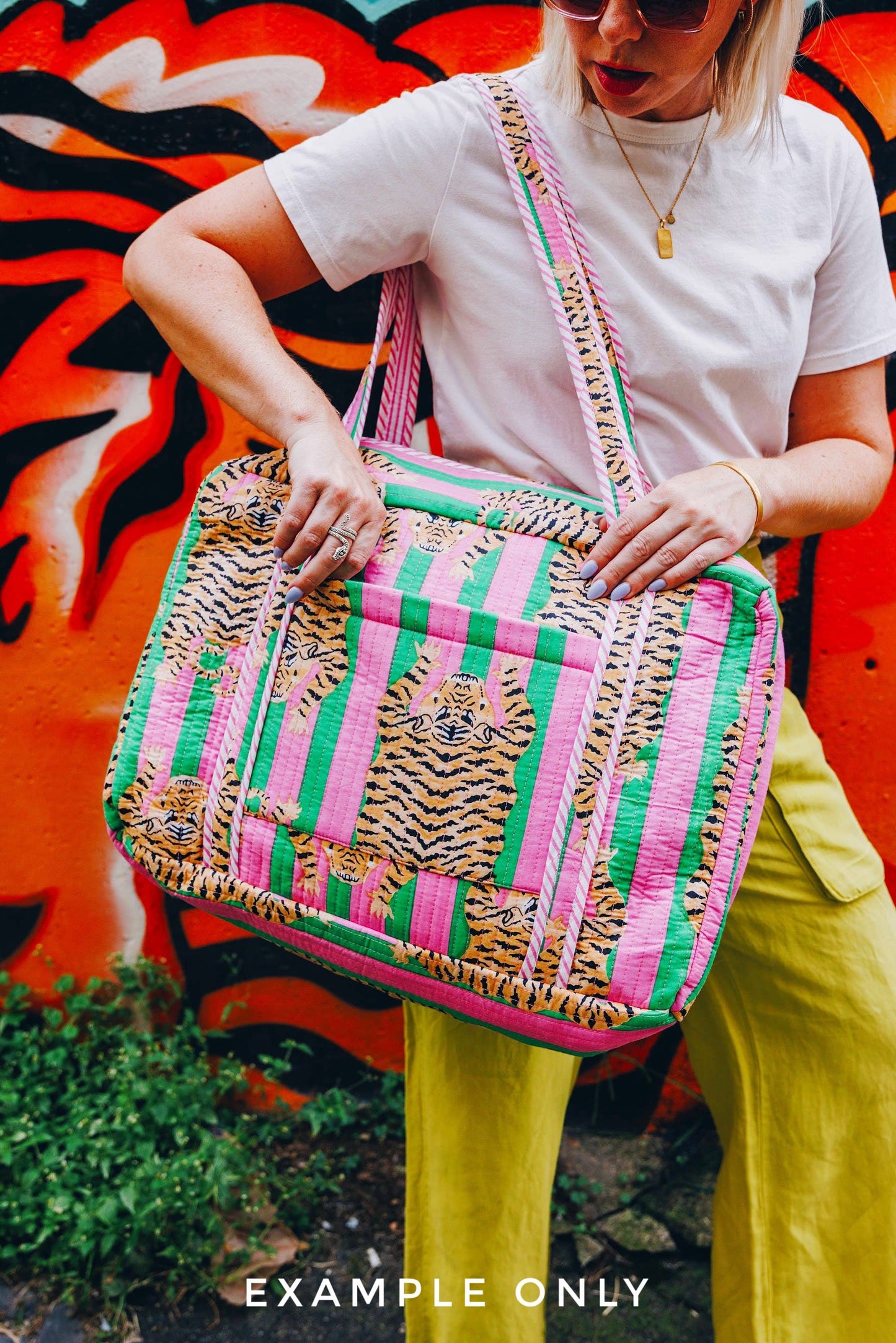 Quilted Duffle Bag | Weekender Overnight Bag | Strawberry