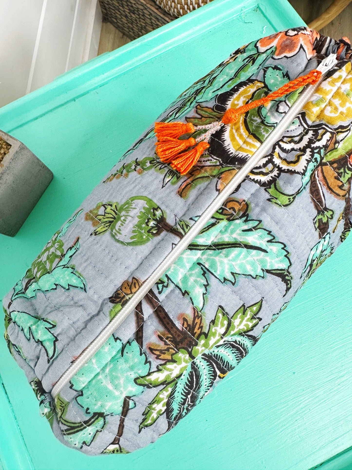 Quilted Makeup Bag | Cosmetics Toiletry Bags | Botanical