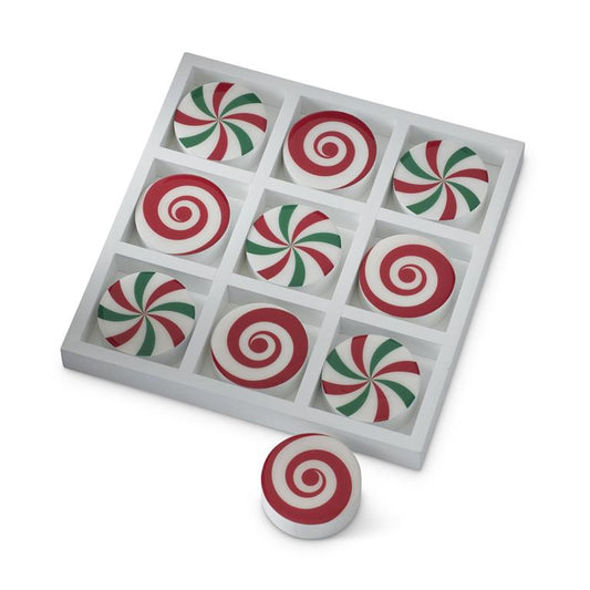 9 Inch Peppermint Candy Tic Tac Toe Board