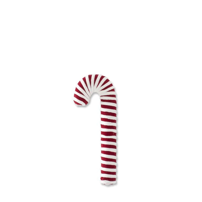 14.5 Inch Red & White Velvet Stripe Candy Cane