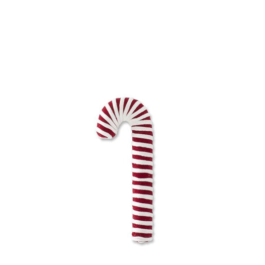 14.5 Inch Red & White Velvet Stripe Candy Cane
