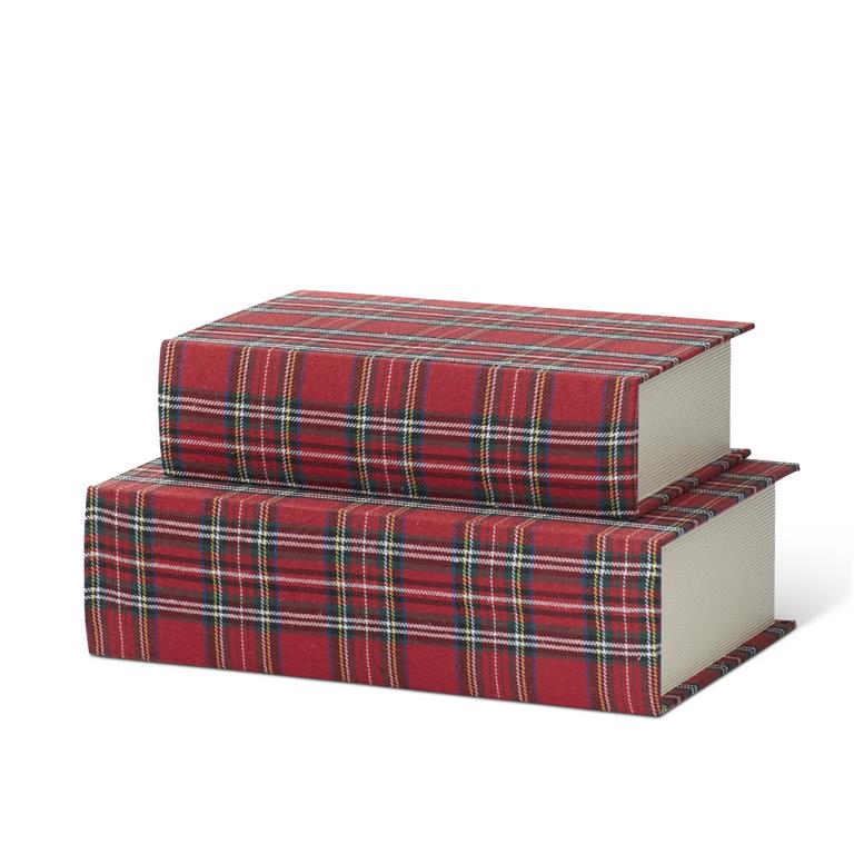 Red Christmas Plaid Nesting Books