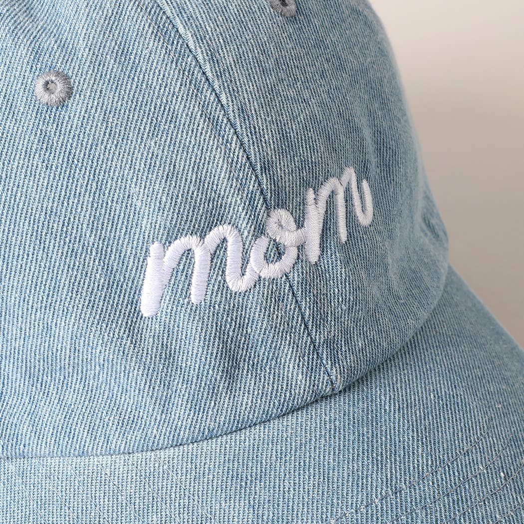 Mom Embroidered Denim Cap