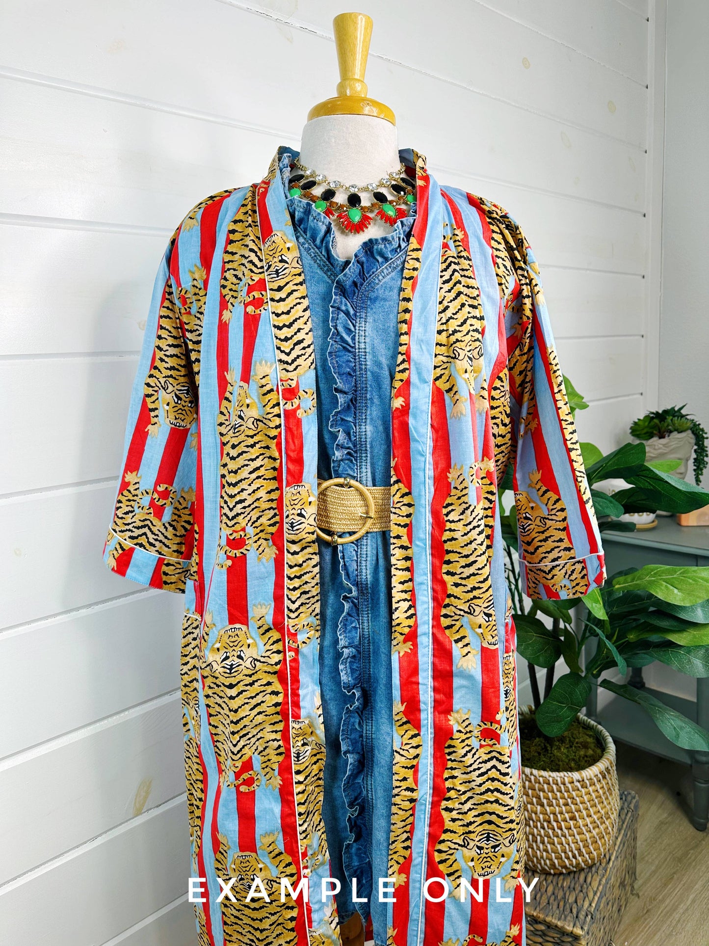 Women's Cotton Robe | Tropical Town Kimono Cover-Up Duster