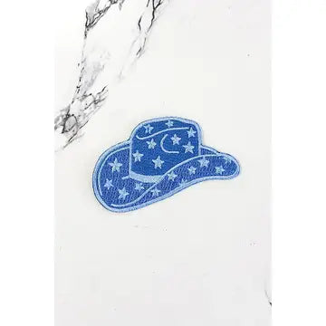 Blue Star CowgirlHat Hat Patch