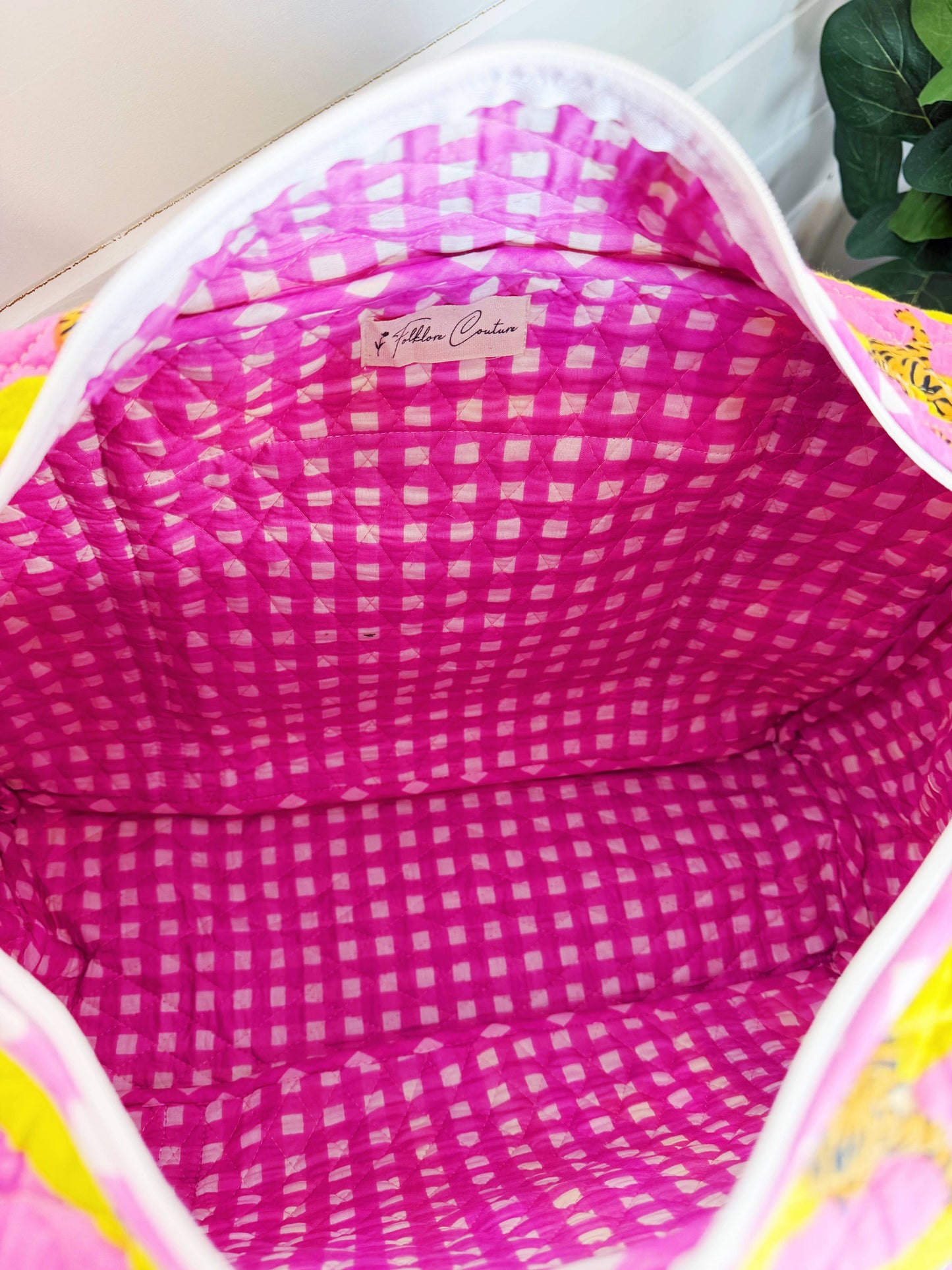 Quilted Mini Duffle Lemonade Tiger Print