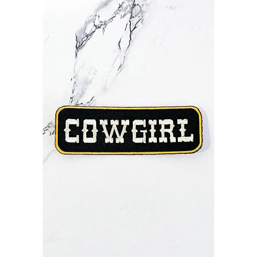 Black and Gold Cowgirl Hat Patch