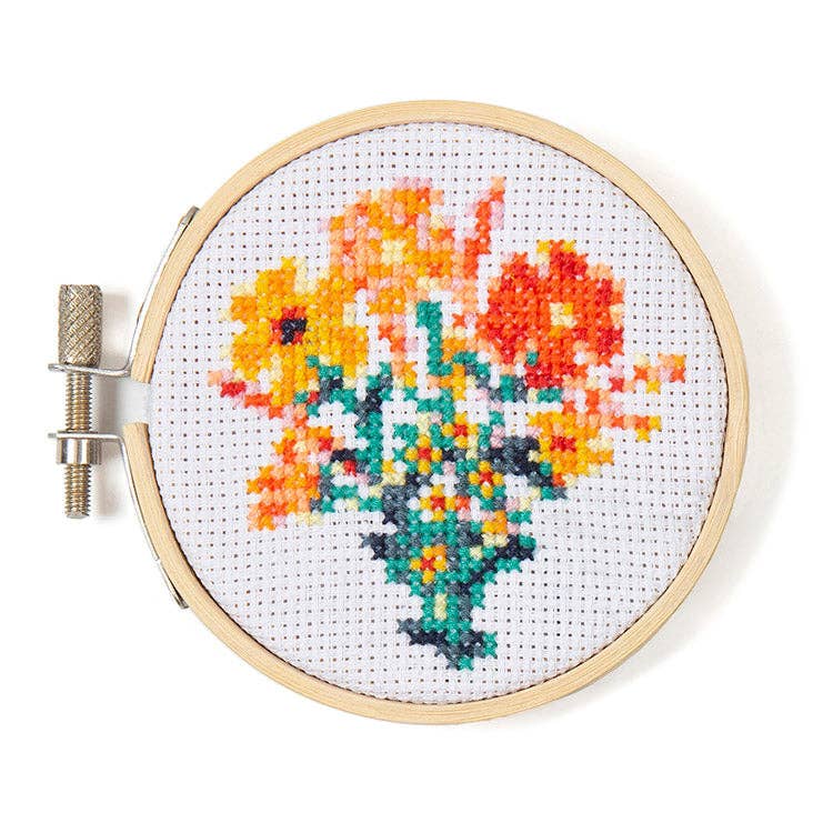 Mini Cross Stitch Embroidery Flowers