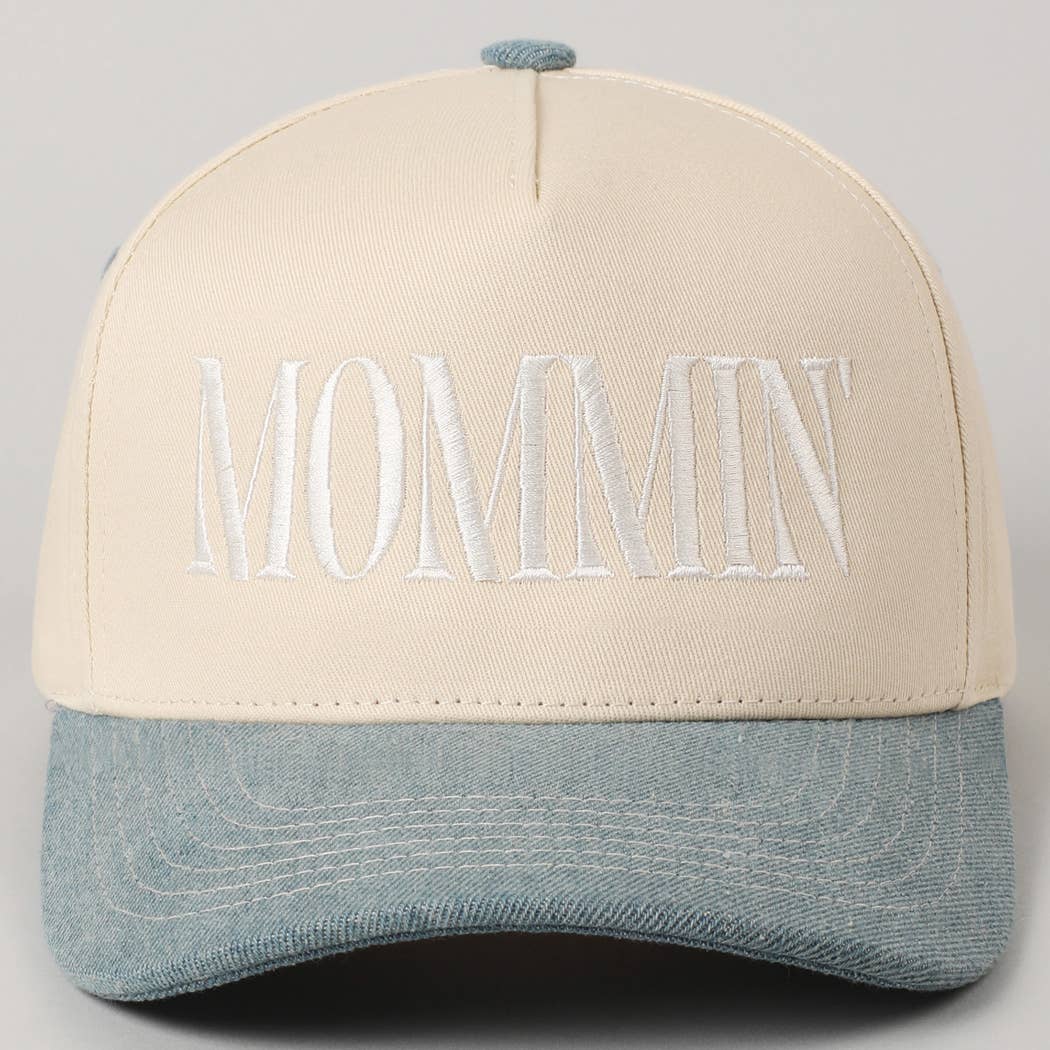 MOMMIN' Lettering Embroidery Trucker Hat
