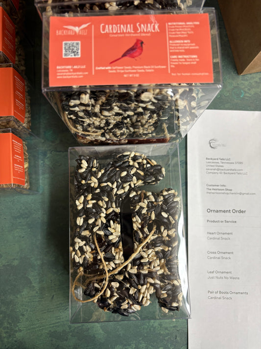 Boots Birdseed Ornament