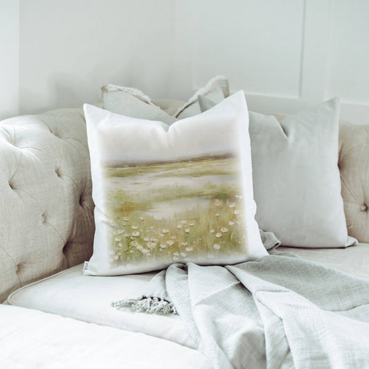 Field of Wildflower Throw Pillow Cover