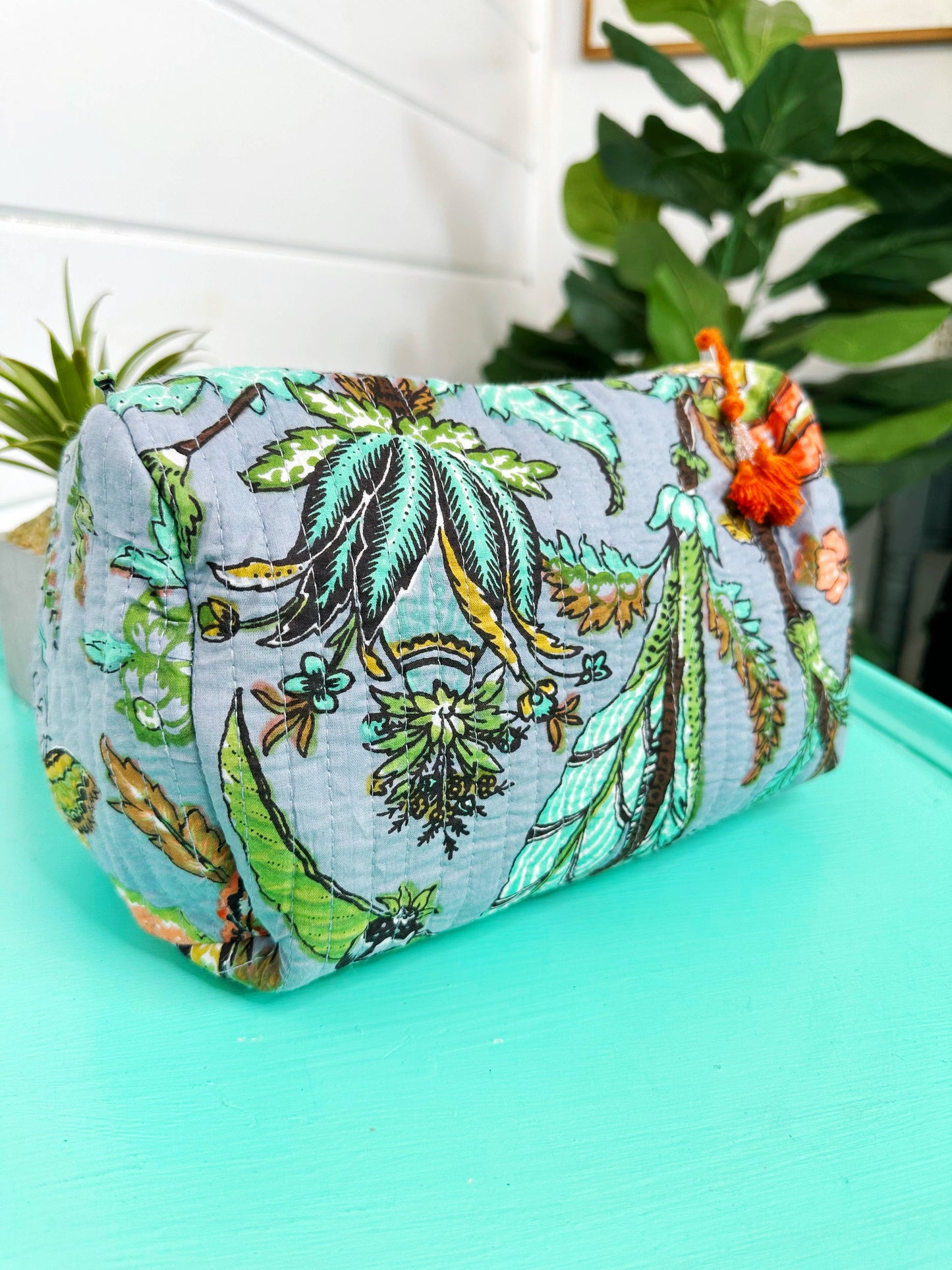 Quilted Makeup Bag | Cosmetics Toiletry Bags | Botanical