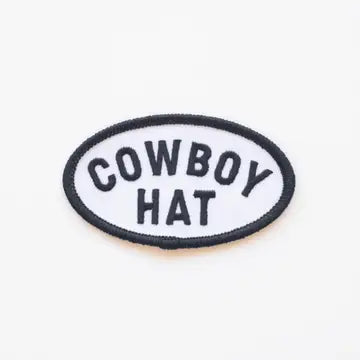 Black and White Cowboy Hat Patch