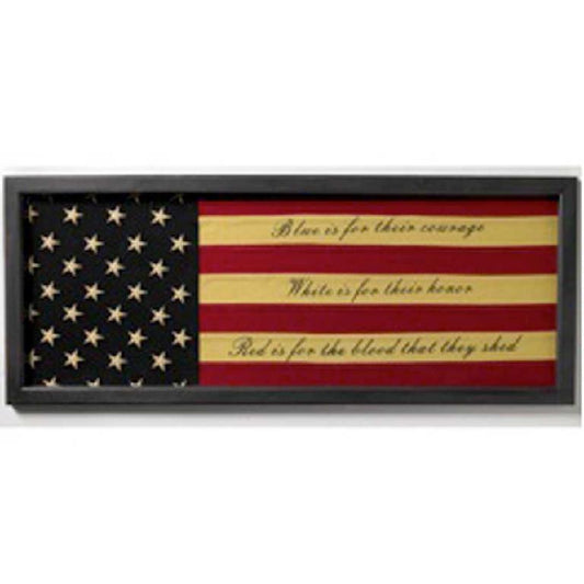 45 Inch Wood Framed Flag Print BLUE IS FOR COURAGE