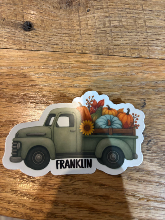 Pumpkin Truck Sticker