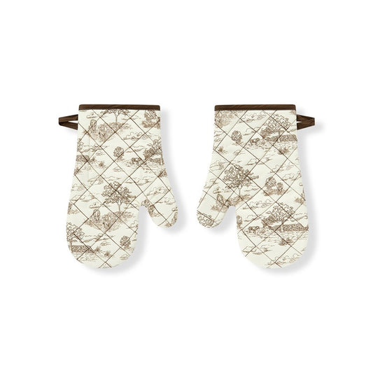 Oven Mitt Set Country Toile