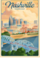 Nashville, Tennessee - Lithograph City Series Coaster