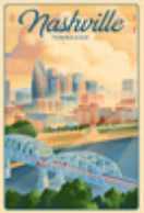 Nashville, Tennessee Lithograph City Series Magnet