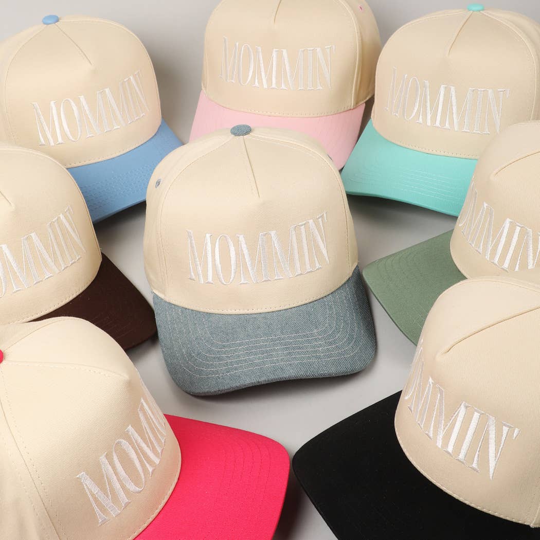 MOMMIN' Lettering Embroidery Trucker Hat