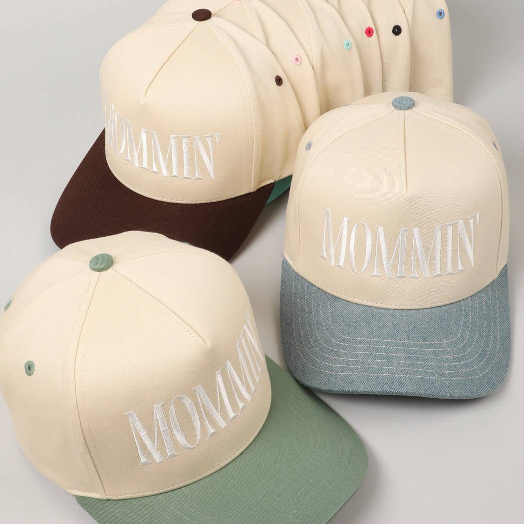 MOMMIN' Lettering Embroidery Trucker Hat