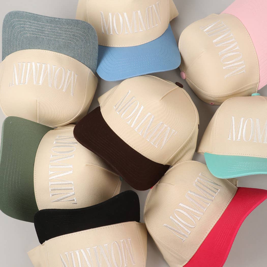 MOMMIN' Lettering Embroidery Trucker Hat