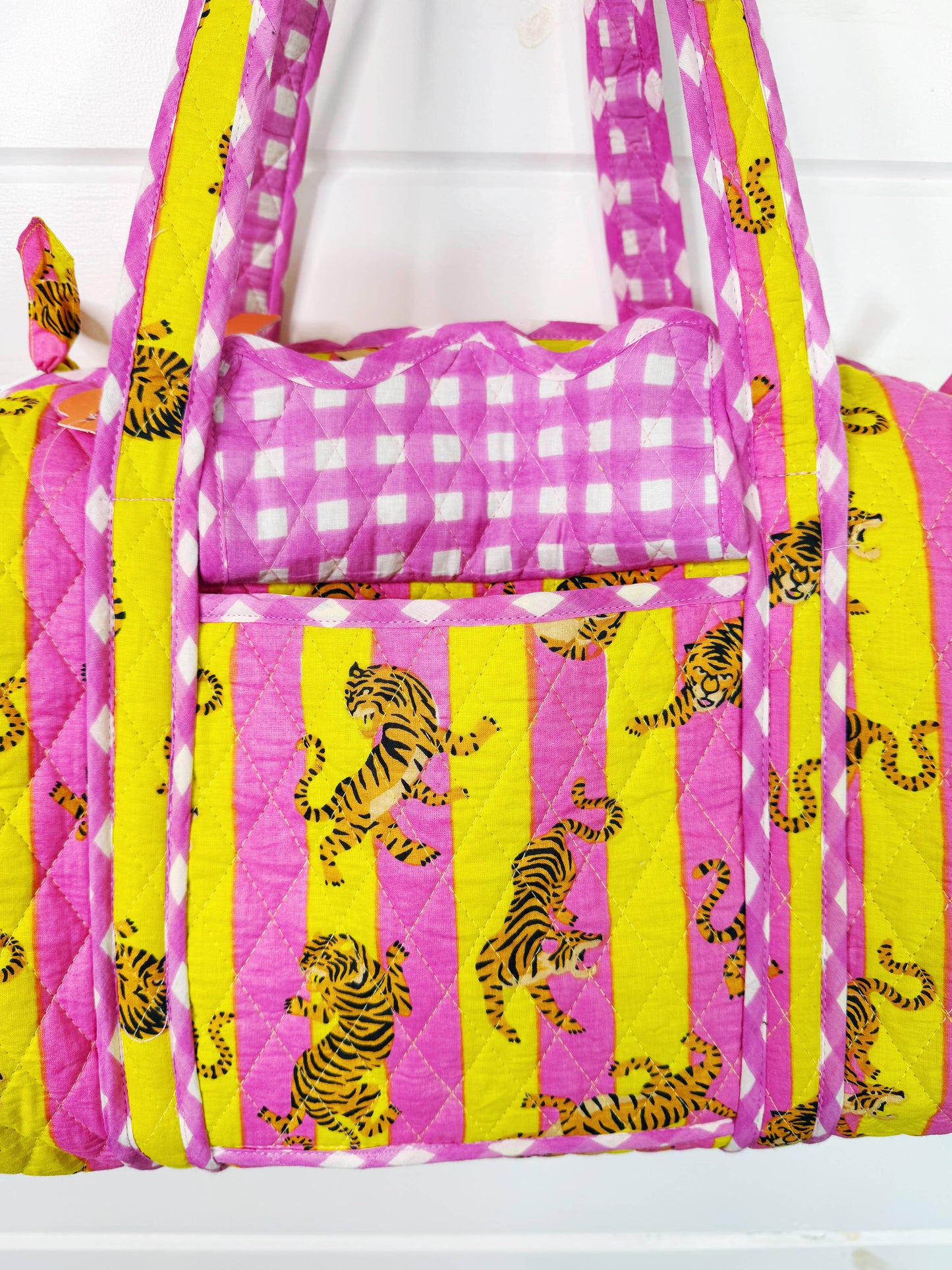 Quilted Mini Duffle Lemonade Tiger Print