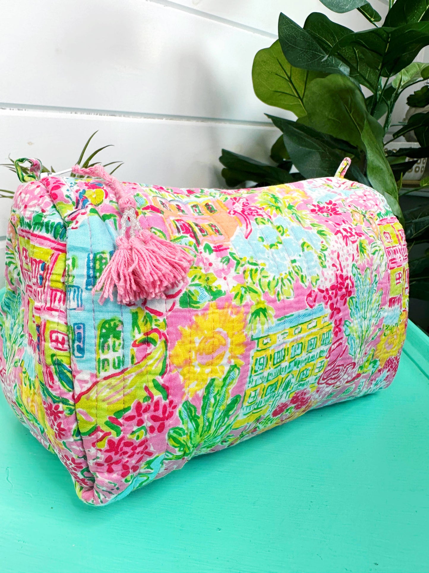 Quilted Makeup Bag | Cosmetic Toiletry Bag | Southern Town