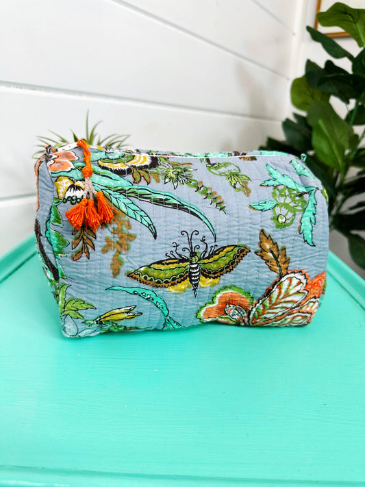 Quilted Makeup Bag | Cosmetics Toiletry Bags | Botanical