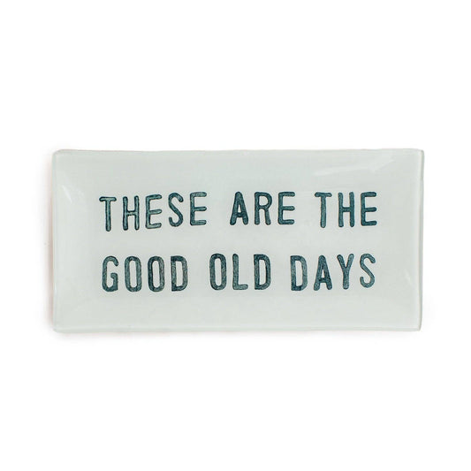 Good Old Days Small Rectangle Decoupage Plate