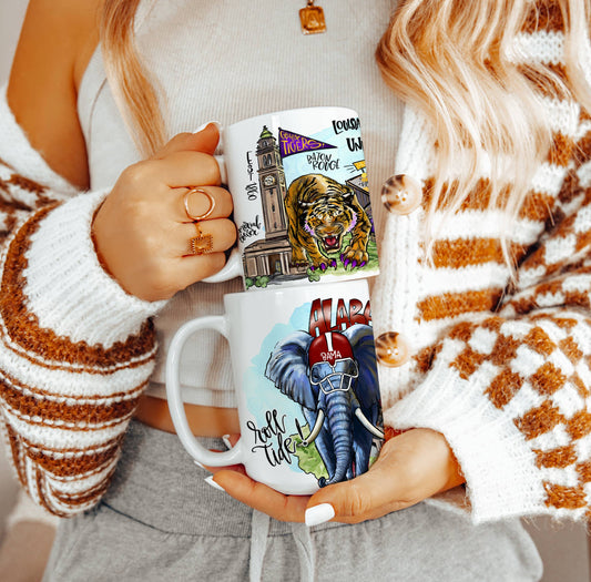 Coffee Mug, Alabama, Mississippi,Tennessee,Louisiana,Georgia