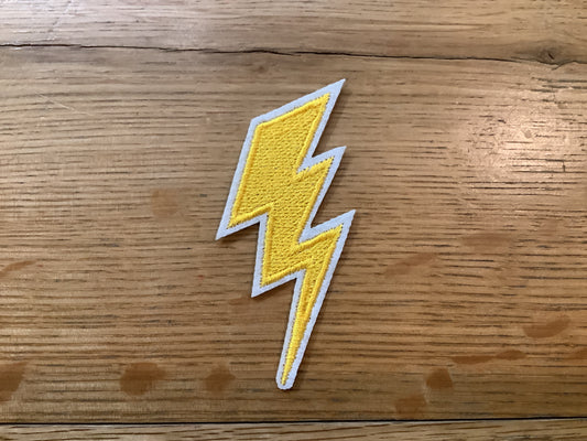 Yellow Lightening Bolt Hat Patch