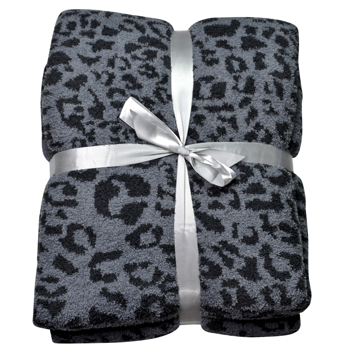 Black/Gray Leopard Luxury Blanket